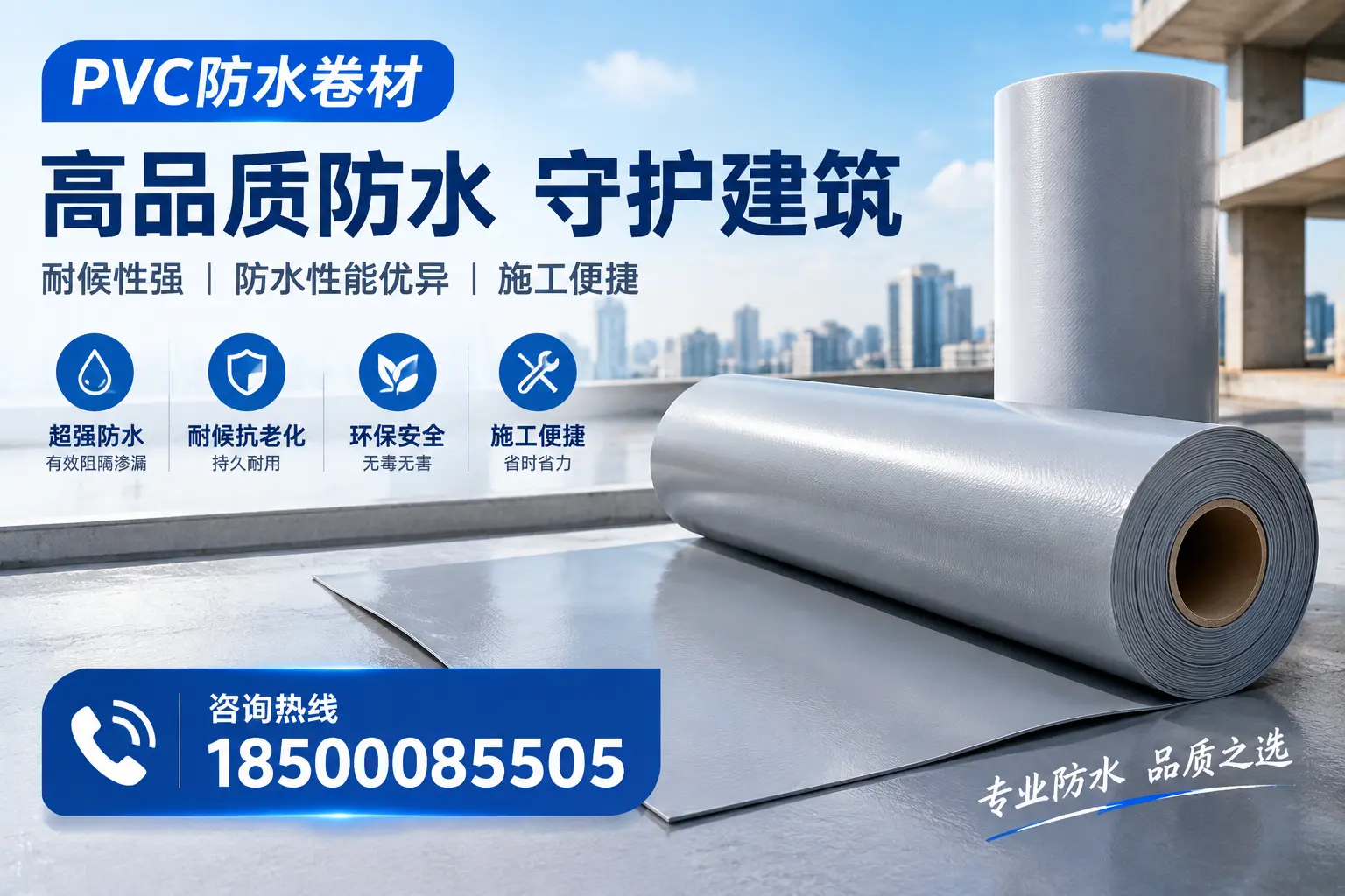 PVC防水卷材的防水效果评测,适合石嘴山的科学依据